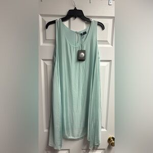 NWT “M Made In Italy” Mint Colored Asymmetrical Silk/Viscose Dress Size Medium